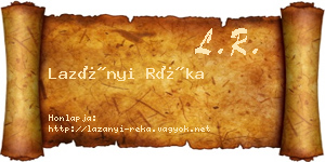 Lazányi Réka névjegykártya